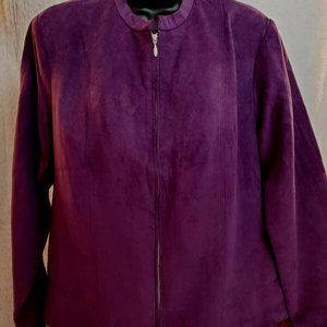 Dress Barn Zip-up FAUX Suede Blazer Jacket
